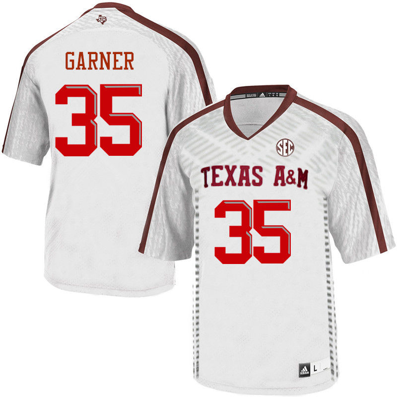 Men #35 Riley Garner Texas A&M Aggies College Football Jerseys-White